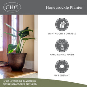 Drill-out drainage option on Honeysuckle planter for customizable watering