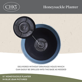 Honeysuckle resin planter with faux ceramic finish for upscale decor