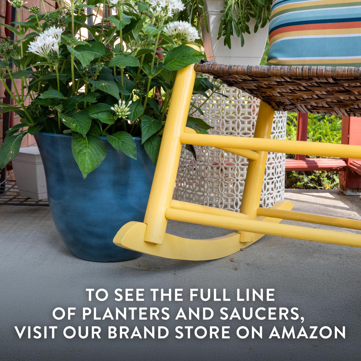 Honeysuckle planter on a front porch enhances curb appeal