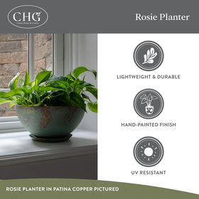 Rosie durable-lightweight planter emphasizes easy relocation and long-lasting use