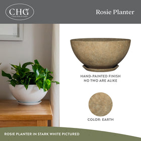 Rosie planter saucer emphasizes mess-free watering for indoor setups