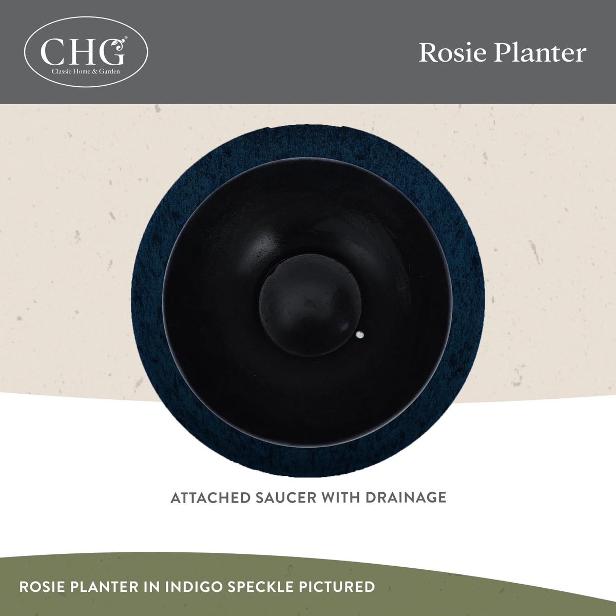 Rosie weather-resistant planter demonstrates durable, year-round outdoor display
