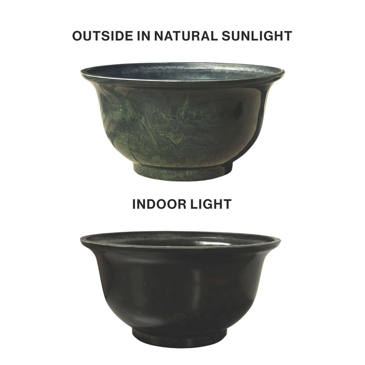 Classic Home & Garden Venetian deep bowl planter with removable drainage plug