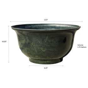 Classic Home & Garden Venetian deep bowl planter indoor display with granite look