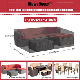 ClawsCover bottom drawstrings tighten to keep furniture snug and protected.
