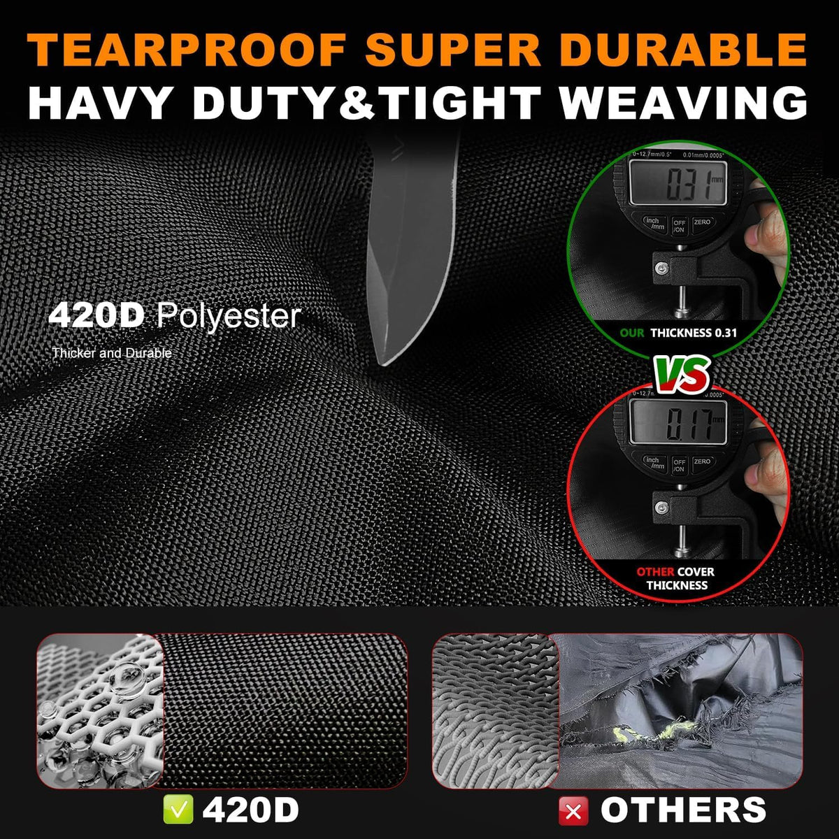 ClawsCover rectangle table cover shown with a snug fit and edge protection.