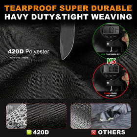 ClawsCover rectangle table cover shown with a snug fit and edge protection.
