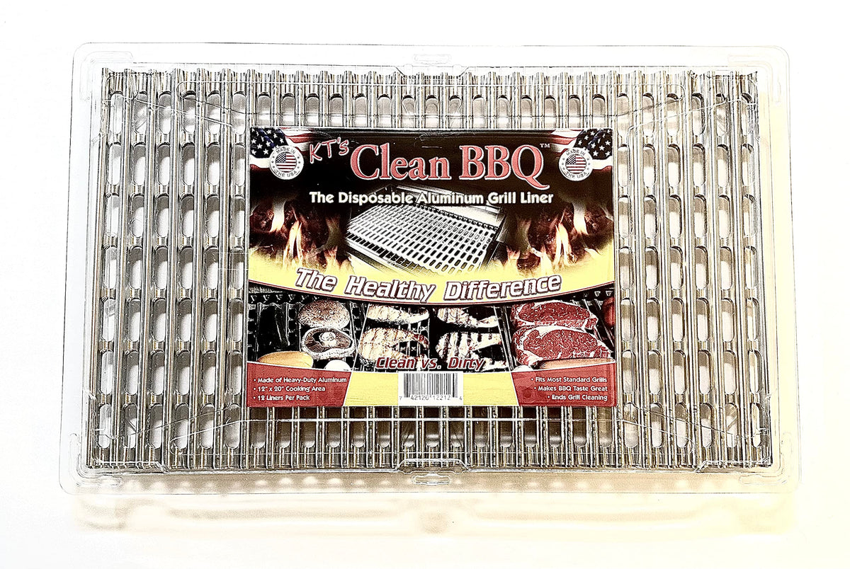 Clean BBQ disposable grill liner on grill eases cleanup and reduces residue.