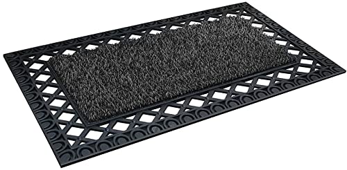 Close look at Dirt Trapper doormat side profile highlighting rugged edge