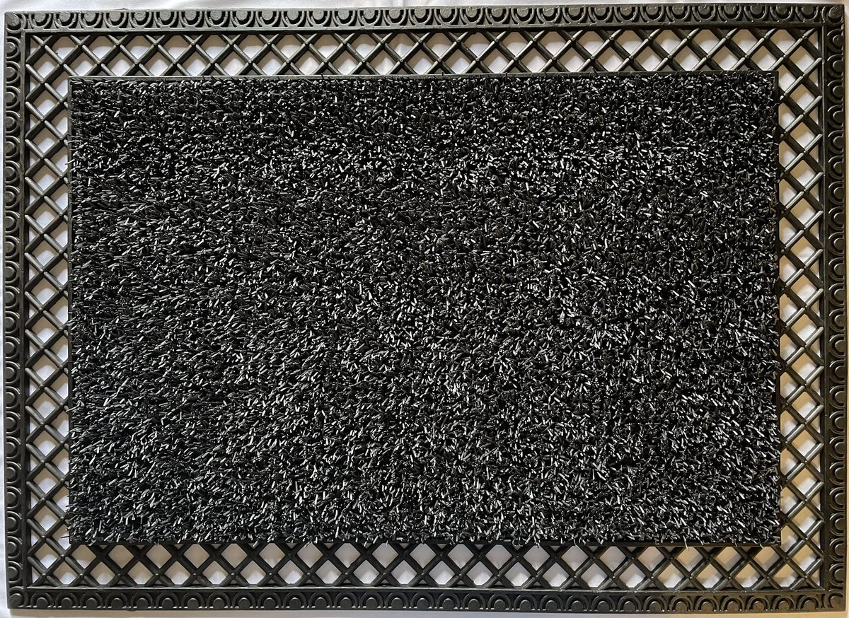 Clean Machine French Quarter AstroTurf doormat front view showing dirt-trapping blades