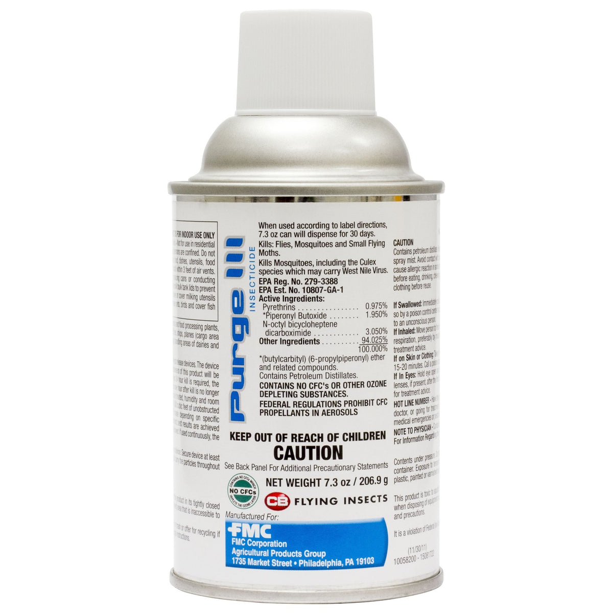 Clean Air Purge III bottle dispensing for flying insect control up to 30 days.