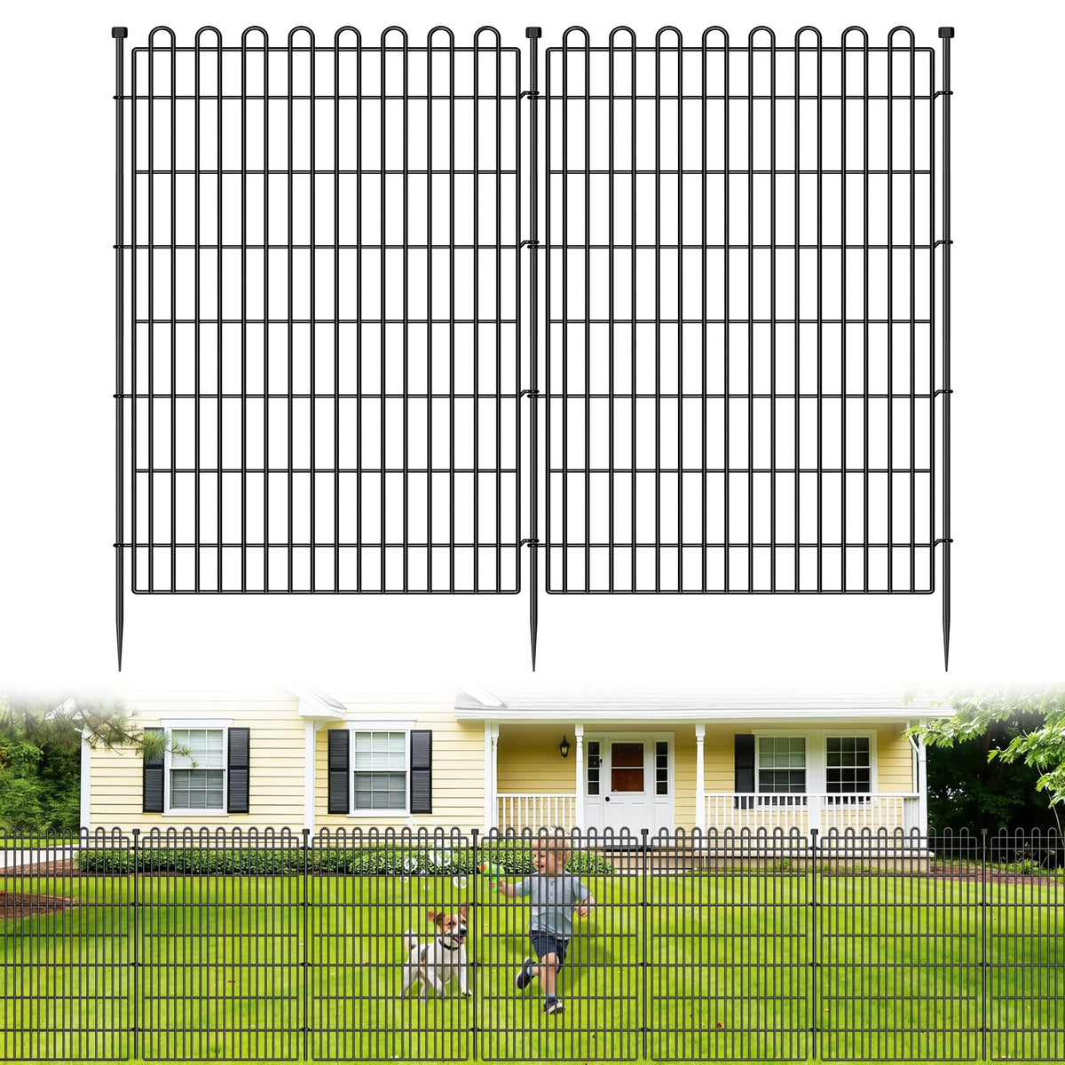 CLEASO 10-panel decorative garden fence front view for quick boundary setup.