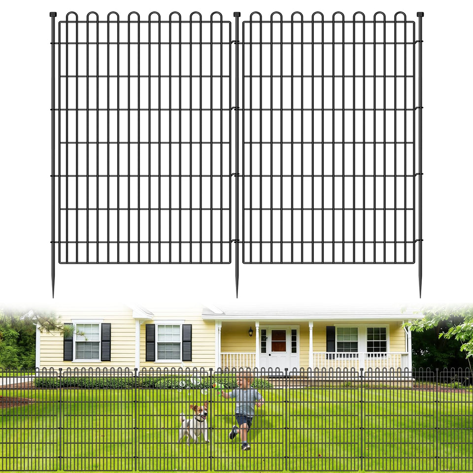 CLEASO 10-panel decorative garden fence front view for quick boundary setup.