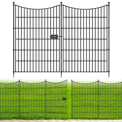 CLEASO 10 panels garden fence with gate demonstrates modular setup for simple yard containment.