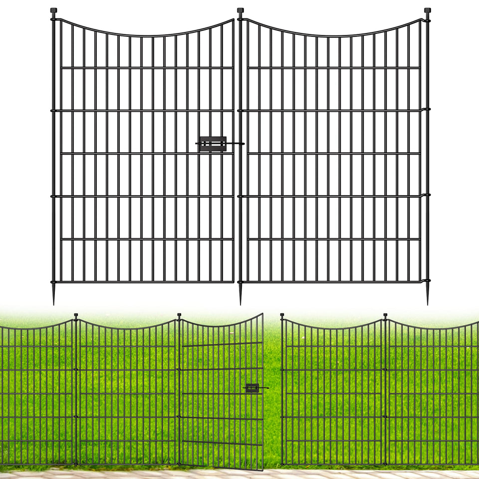 CLEASO 10 panels garden fence with gate demonstrates modular setup for simple yard containment.