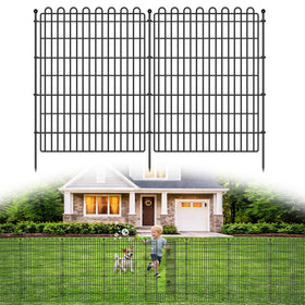 CLEASO 10-panel no-dig garden fence with gate showing quick setup for beginners