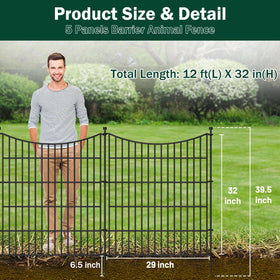 CLEASO 5-panel fence gate closed view with hinges provides secure entry for pets.