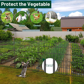 CLEASO 5-panel fence side view in a lush yard demonstrates space-saving border solution.