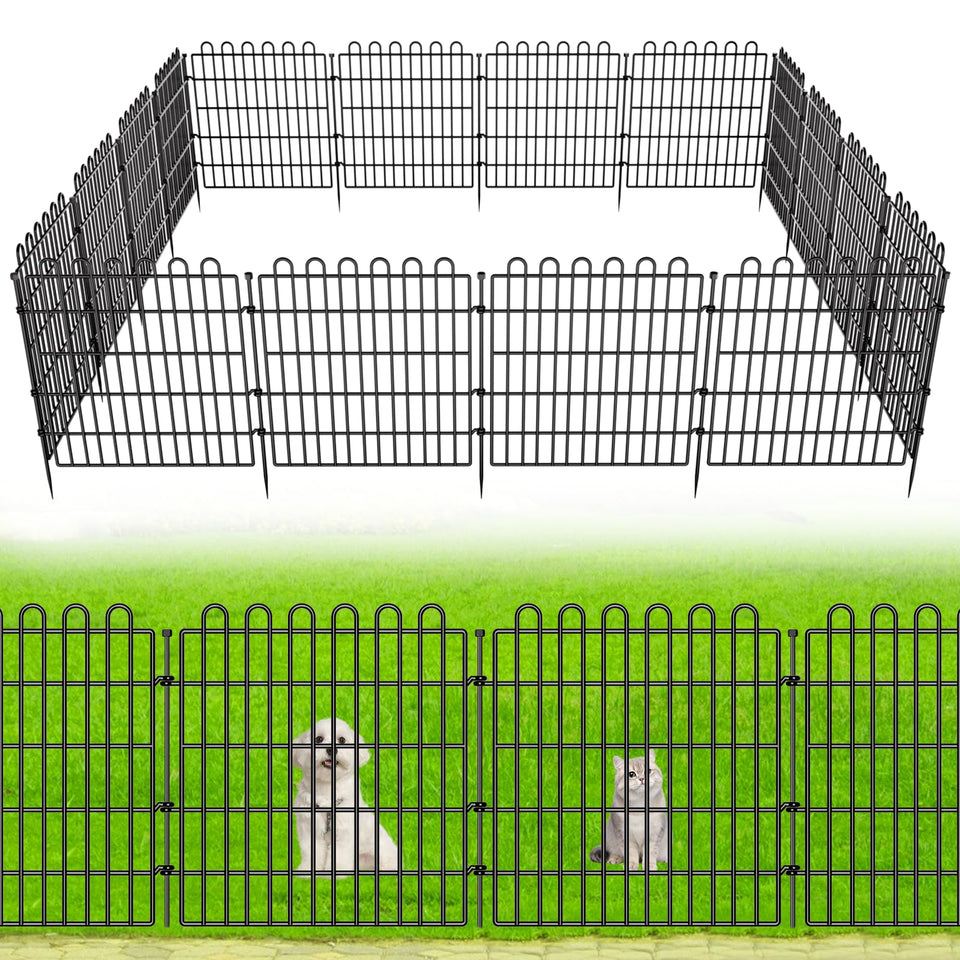 CLEASO 5-panel no-dig garden fence assembly for quick outdoor setup.