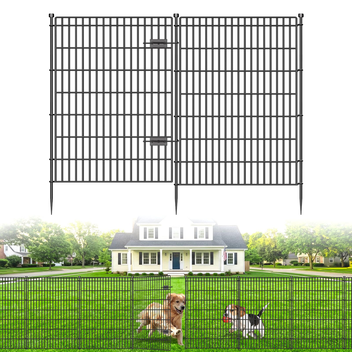 CLEASO 8-panel no-dig garden fence demonstrates a quick, clean boundary for yards.