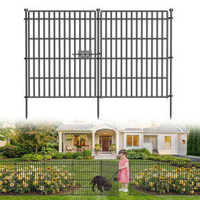 CLEASO no-dig garden fence with gate defines yard boundaries and saves digging time.