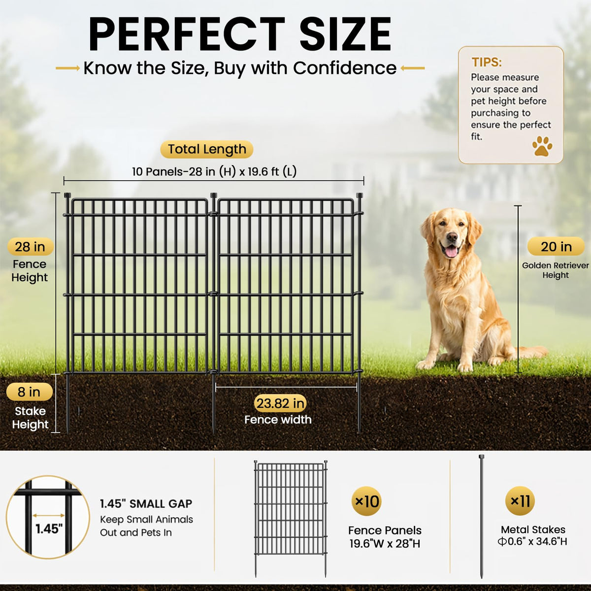 CLEASO rustproof metal fence panels withstand weather for year-round outdoor use.
