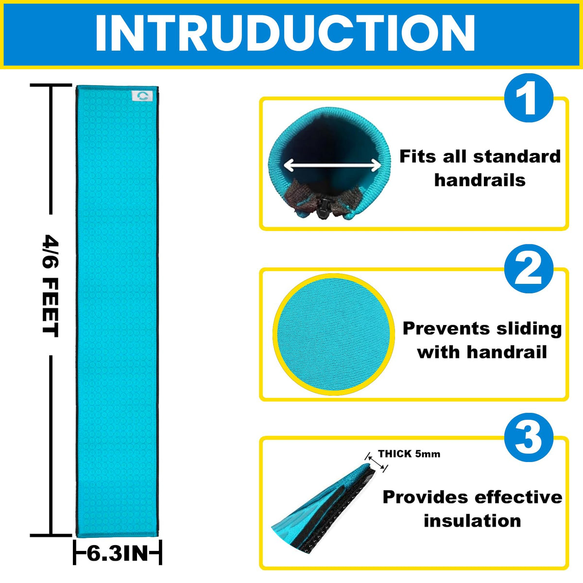 Color options cyan and blue for pool rail covers by Clebay