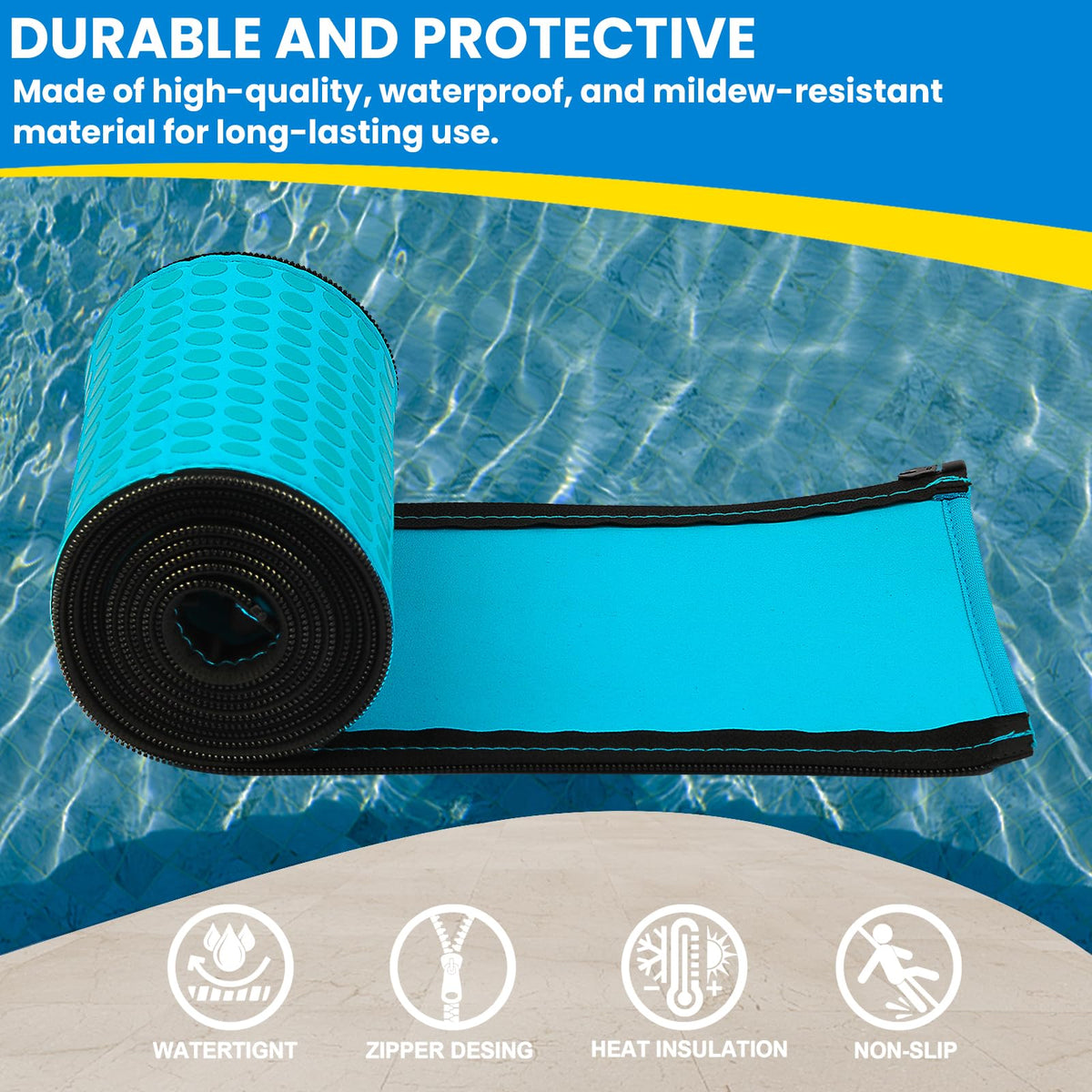 Slip-resistant grip provided by Clebay pool handrail cover