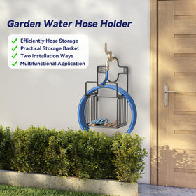 CLESOO heavy-duty outdoor hose holder resists rust for long-lasting use.