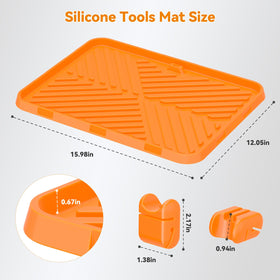 CLESOO silicone griddle tool mat orange color brightens outdoor cooking.