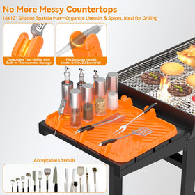 CLESOO silicone griddle tool mat easy-clean surface resists spills and dries quickly.