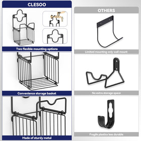 CLESOO space-saving hose hanger design reduces outdoor clutter.