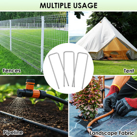 Clevich irrigation tubing stakes keep hoses in place for neat irrigation.