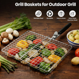 Clheatky grill tongs for secure turning without touching hot surfaces.