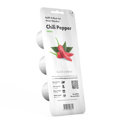 Click and Grow chili pepper pod pack ready for fresh home harvest.