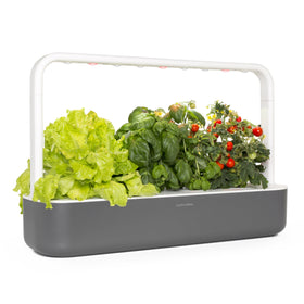 Click & Grow indoor herb garden kit with grow light, front view on counter for fresh herbs