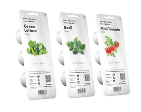 Click & Grow smart garden on a kitchen windowsill ready to grow herbs