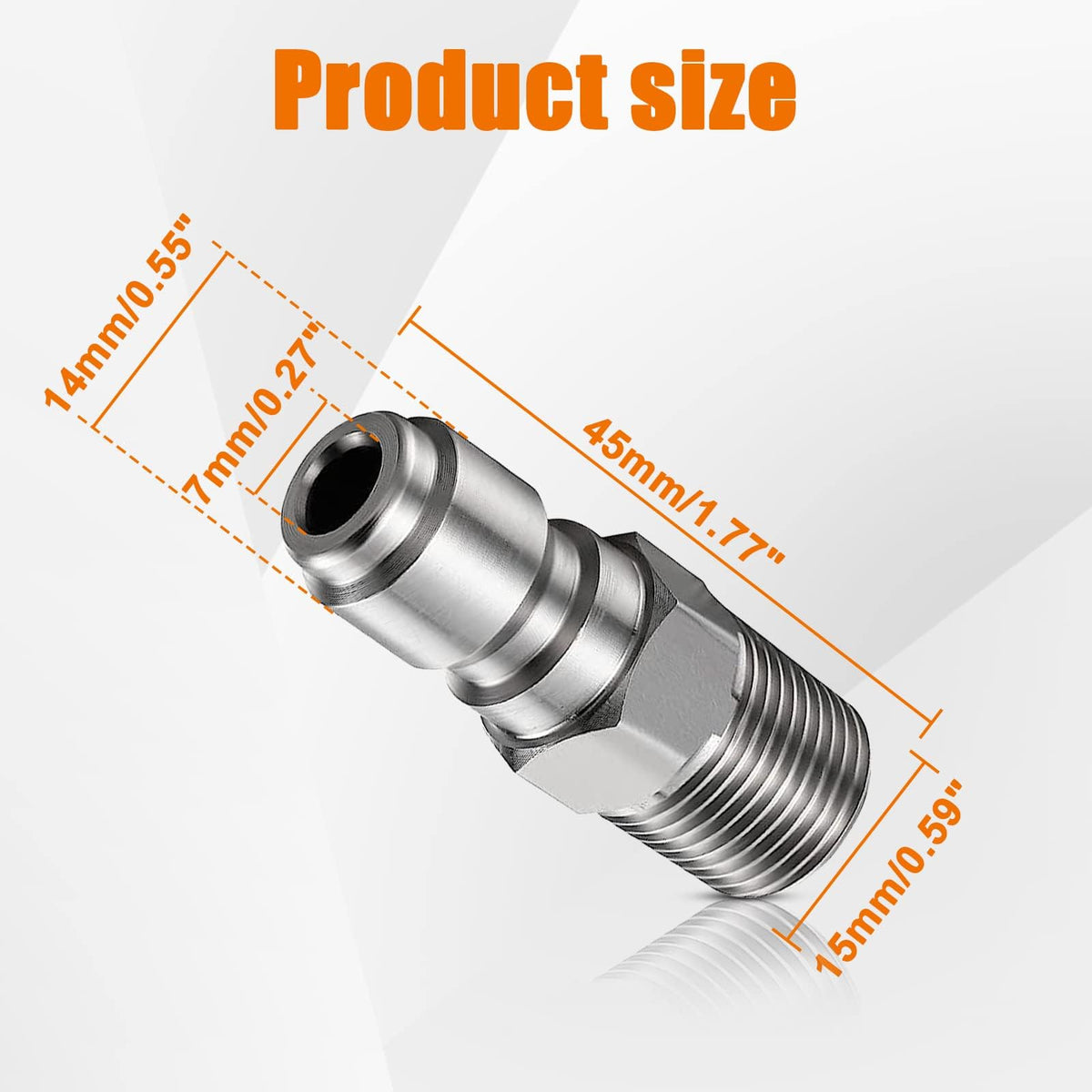 CLIO 3/8 inch male threaded connector for reliable attachments.