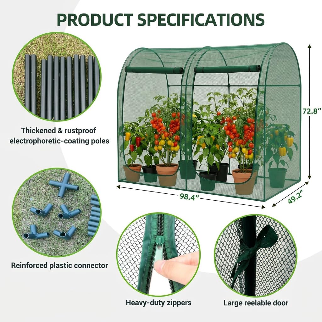 CLOCAL Crop Cage steel frame provides rust-resistant, durable garden protection