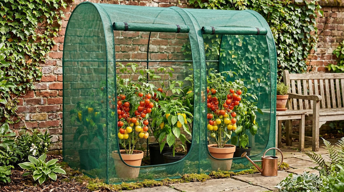 CLOCAL Crop Cage sun shade net reduces heat while letting rain reach plants