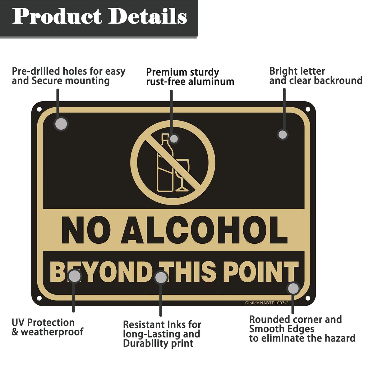 Clotide two-pack signage features UV-resistant ink for long-lasting visibility.