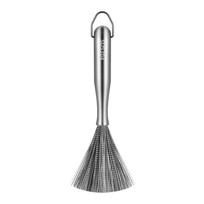 CloudMades stainless steel dish brush handle provides ergonomic grip for comfortable scrubbing.