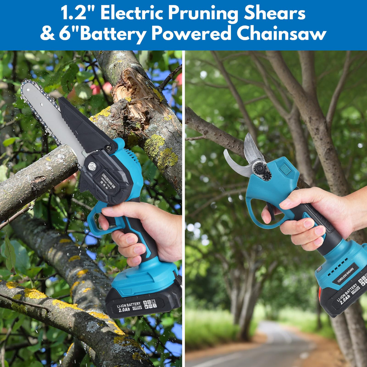Clownya pole saw at 8ft telescoping extension for tall branch access