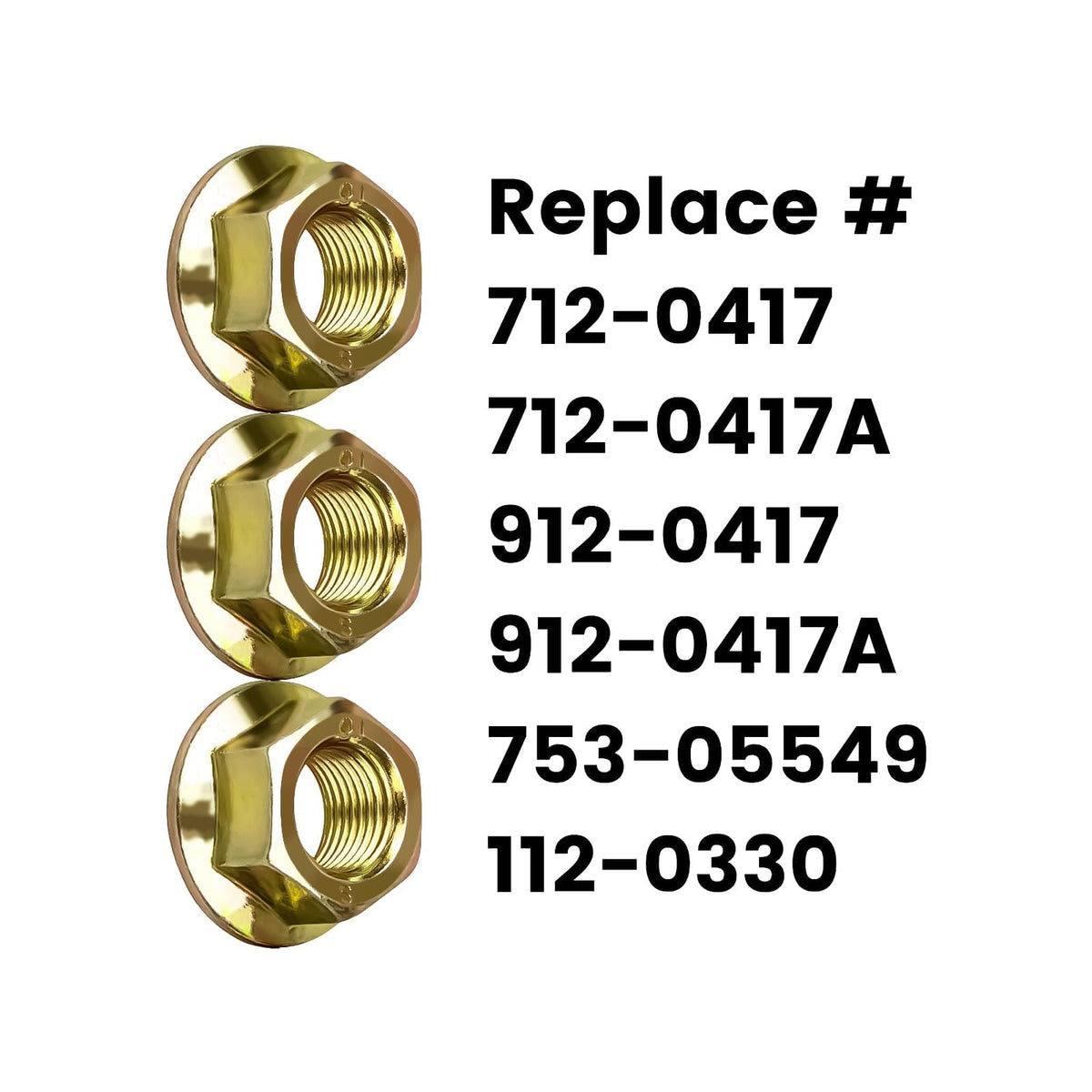 CLSR2U three-pack hex flange nuts for easy mower maintenance