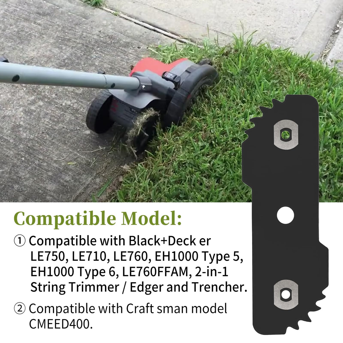Hardened steel durability of CLSR2U EB-007 resists bending during heavy edging.