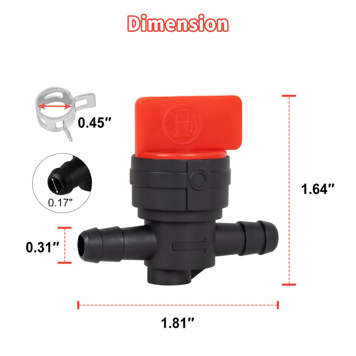 CLSR2U fuel valve with durable plastic body for reliable small-engine use