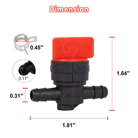 CLSR2U fuel valve with durable plastic body for reliable small-engine use