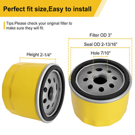 CLSR2U oil filter compatible with Husqvarna YTH22V46 for simple field replacements