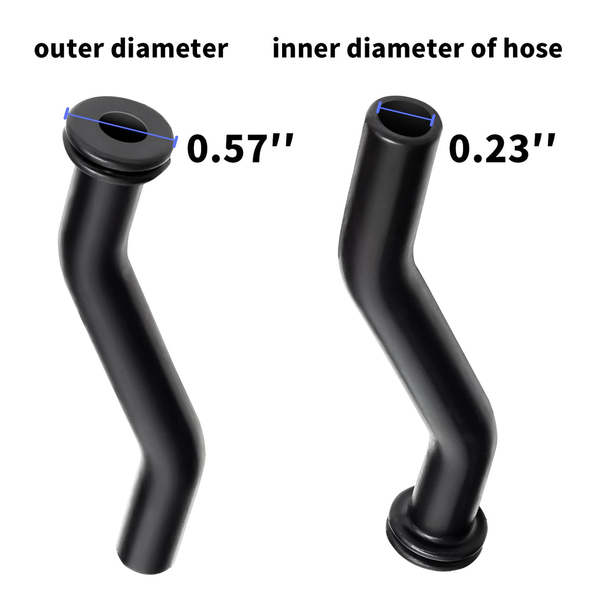 CLSR2U vacuum hose compatible with D140 and D160 mowers for broad engine compatibility.