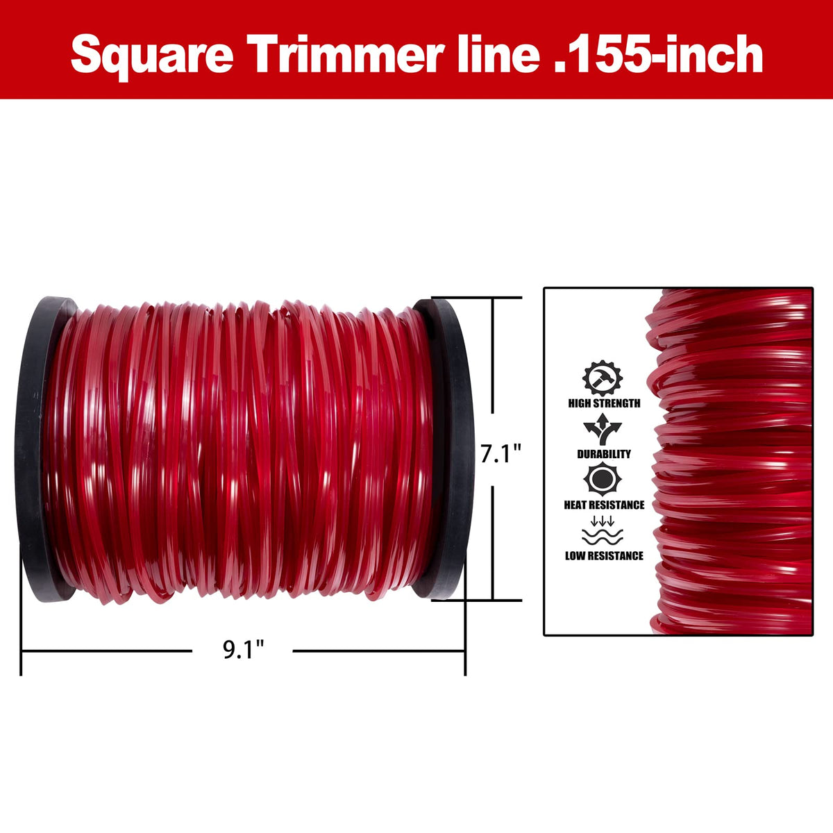 Cluparis 0.155 inch diameter trimmer line, 492 feet long